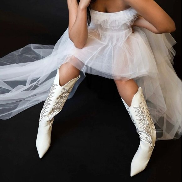 NEW Daniel x Diamond The Tall T Boot Womens 9 Cowgirl Bling Country Western Glam - Picture 3 of 14